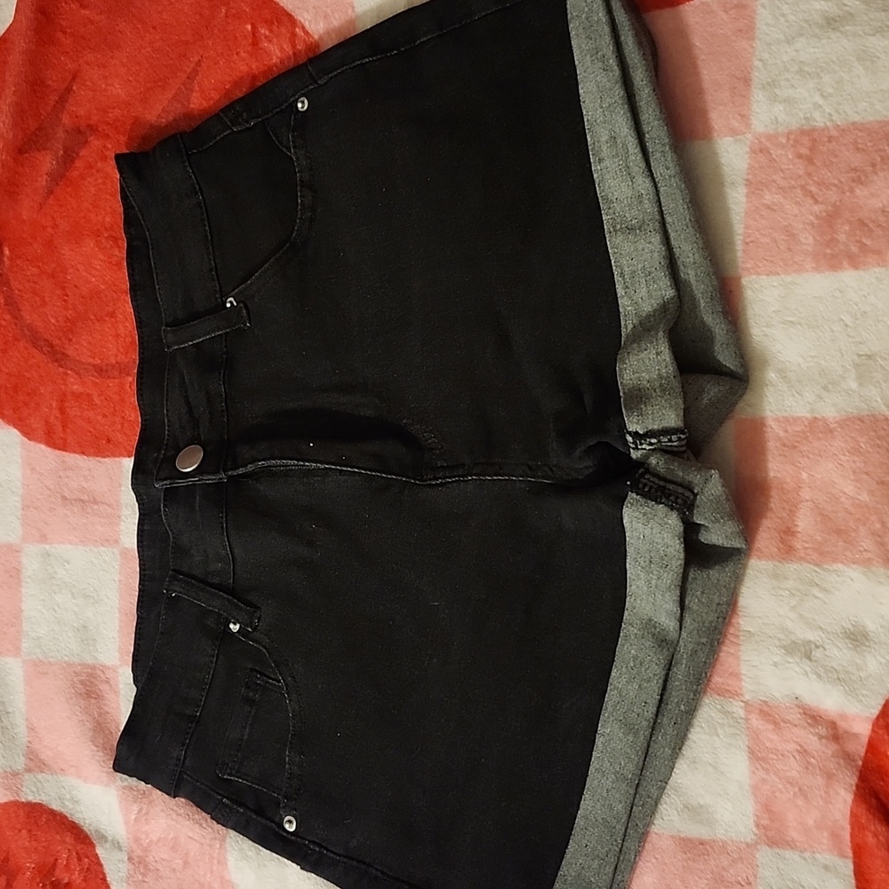 Black Denim Shorts